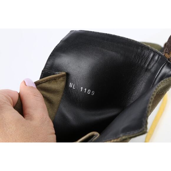 Louis Vuitton 2020 Metropolis Flat Ranger Boots Green Black Lace Up Combat Sz 37 - Picture 10 of 16